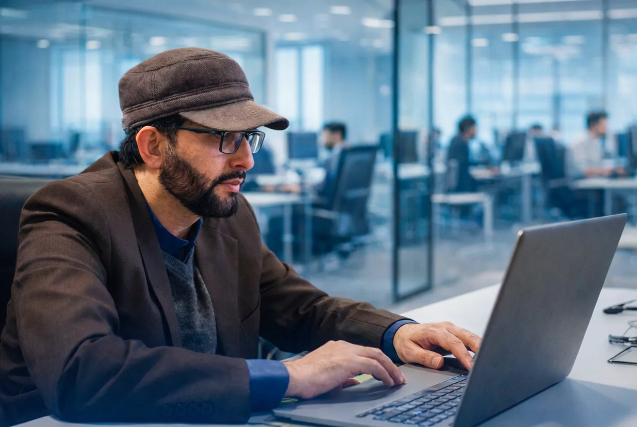 Developer at laptop
